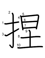 Thứ tự nét chữ 捏