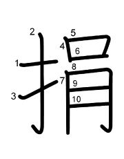 Thứ tự nét chữ 捐