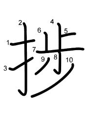 Thứ tự nét chữ 捗