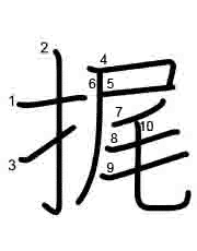 Thứ tự nét chữ 捤