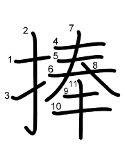 Thứ tự nét chữ 捧