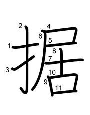 Thứ tự nét chữ 据