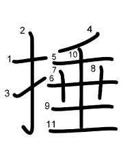 Thứ tự nét chữ 捶