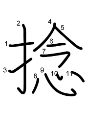 Thứ tự nét chữ 捻