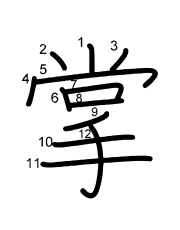 Thứ tự nét chữ 掌