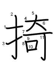 Thứ tự nét chữ 掎