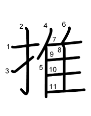 Thứ tự nét chữ 推