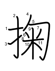 Thứ tự nét chữ 掬