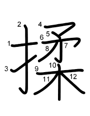 Thứ tự nét chữ 揉