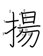 Thứ tự nét chữ 揚