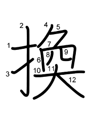 Thứ tự nét chữ 換