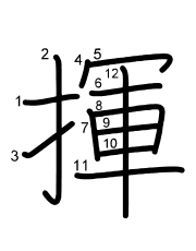 Thứ tự nét chữ 揮