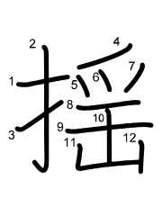 Thứ tự nét chữ 揺