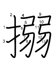 Thứ tự nét chữ 搦