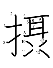 Thứ tự nét chữ 摂