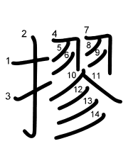 Thứ tự nét chữ 摎