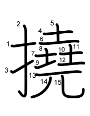 Thứ tự nét chữ 撓