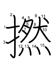 Thứ tự nét chữ 撚