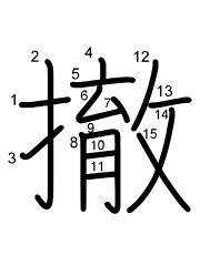 Thứ tự nét chữ 撤