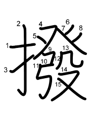 Thứ tự nét chữ 撥