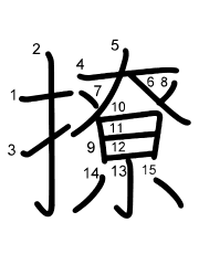 Thứ tự nét chữ 撩
