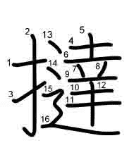 Thứ tự nét chữ 撻