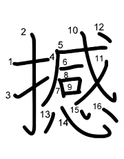 Thứ tự nét chữ 撼