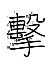 Thứ tự nét chữ 擊