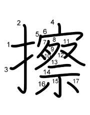 Thứ tự nét chữ 擦