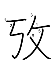 Thứ tự nét chữ 攷