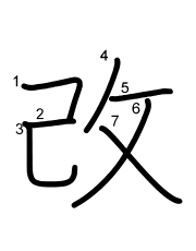 Thứ tự nét chữ 改