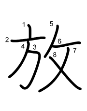 Thứ tự nét chữ 放