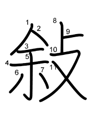 Thứ tự nét chữ 敍