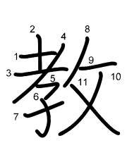 Thứ tự nét chữ 教