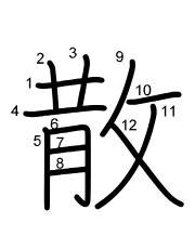 Thứ tự nét chữ 散