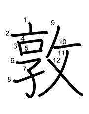 Thứ tự nét chữ 敦