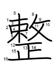 Thứ tự nét chữ 整