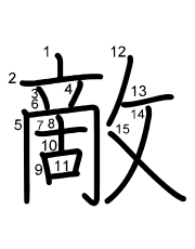 Thứ tự nét chữ 敵