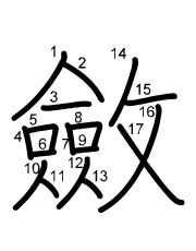 Thứ tự nét chữ 斂