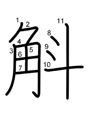 Thứ tự nét chữ 斛