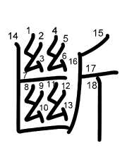 Thứ tự nét chữ 斷