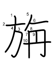 Thứ tự nét chữ 旃