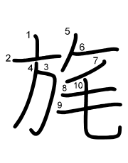 Thứ tự nét chữ 旄