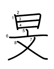 Thứ tự nét chữ 旻