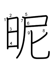 Thứ tự nét chữ 昵