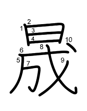 Thứ tự nét chữ 晟