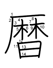 Thứ tự nét chữ 暦