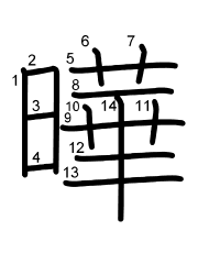 Thứ tự nét chữ 曄