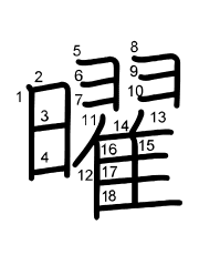 Thứ tự nét chữ 曜