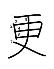 Thứ tự nét chữ 更